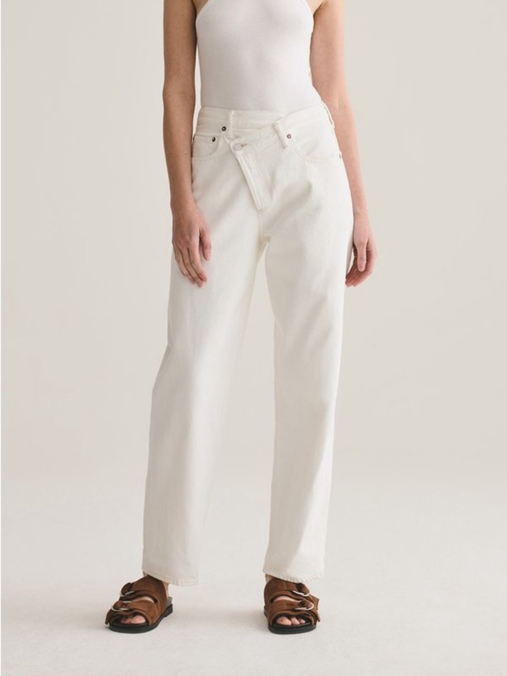 AGOLDE — Criss Cross Wide Leg in Paste